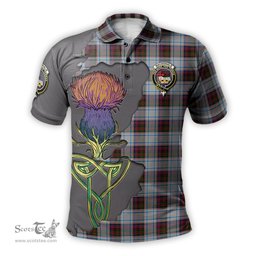 Scottish MacDonald Dress Ancient Clan Tartan with Thistle and Scotland Map Tartan Plaid Polo Shirt Scottish Plaid Tartan Plaid - ScotsTee - scotstee.com