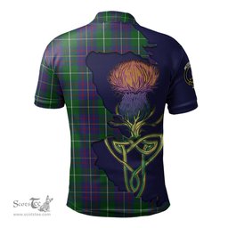 Scottish MacIntyre Inglis Clan Tartan with Thistle and Scotland Map Tartan Plaid Polo Shirt Scottish Plaid Tartan Plaid - ScotsTee - scotstee.com