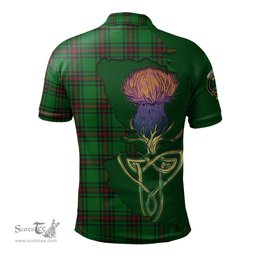 Scottish Kinloch Clan Tartan with Thistle and Scotland Map Tartan Plaid Polo Shirt Scottish Plaid Tartan Plaid - ScotsTee - scotstee.com