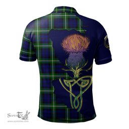 Scottish Lammie Clan Tartan with Thistle and Scotland Map Tartan Plaid Polo Shirt Scottish Plaid Tartan Plaid - ScotsTee - scotstee.com