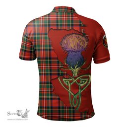 Scottish Lyle Clan Tartan with Thistle and Scotland Map Tartan Plaid Polo Shirt Scottish Plaid Tartan Plaid - ScotsTee - scotstee.com