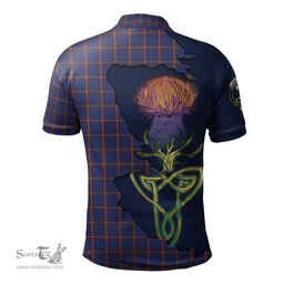 Scottish MacLaine of Lochbuie Clan Tartan with Thistle and Scotland Map Tartan Plaid Polo Shirt Scottish Plaid Tartan Plaid - ScotsTee - scotstee.com