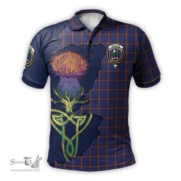 Scottish MacLaine of Lochbuie Clan Tartan with Thistle and Scotland Map Tartan Plaid Polo Shirt Scottish Plaid Tartan Plaid - ScotsTee - scotstee.com