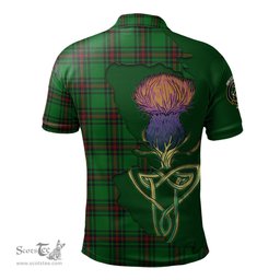 Scottish Kinnear Clan Tartan with Thistle and Scotland Map Tartan Plaid Polo Shirt Scottish Plaid Tartan Plaid - ScotsTee - scotstee.com