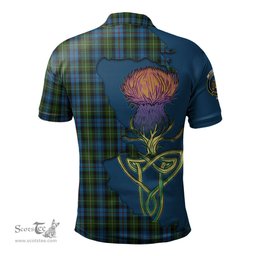 Scottish MacKenzie Clan Tartan with Thistle and Scotland Map Tartan Plaid Polo Shirt Scottish Plaid Tartan Plaid - ScotsTee - scotstee.com
