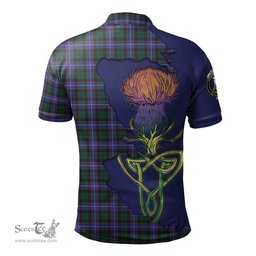 Scottish Hunter Modern Clan Tartan with Thistle and Scotland Map Tartan Plaid Polo Shirt Scottish Plaid Tartan Plaid - ScotsTee - scotstee.com
