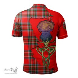Scottish MacBain Clan Tartan with Thistle and Scotland Map Tartan Plaid Polo Shirt Scottish Plaid Tartan Plaid - ScotsTee - scotstee.com