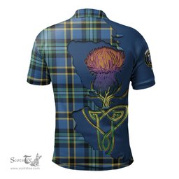 Scottish Hope Ancient Clan Tartan with Thistle and Scotland Map Tartan Plaid Polo Shirt Scottish Plaid Tartan Plaid - ScotsTee - scotstee.com