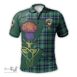 Scottish MacDonald of the Isles Hunting Ancient Clan Tartan with Thistle and Scotland Map Tartan Plaid Polo Shirt Scottish Plaid Tartan Plaid - ScotsTee - scotstee.com