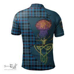 Scottish MacCorquodale Clan Tartan with Thistle and Scotland Map Tartan Plaid Polo Shirt Scottish Plaid Tartan Plaid - ScotsTee - scotstee.com