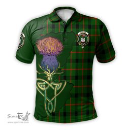 Scottish Kincaid Modern Clan Tartan with Thistle and Scotland Map Tartan Plaid Polo Shirt Scottish Plaid Tartan Plaid - ScotsTee - scotstee.com