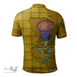 Scottish Houston Clan Tartan with Thistle and Scotland Map Tartan Plaid Polo Shirt Scottish Plaid Tartan Plaid - ScotsTee - scotstee.com