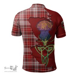 Scottish MacDougall Dress Clan Tartan with Thistle and Scotland Map Tartan Plaid Polo Shirt Scottish Plaid Tartan Plaid - ScotsTee - scotstee.com