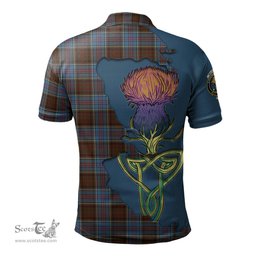 Scottish MacGregor Hastie Clan Tartan with Thistle and Scotland Map Tartan Plaid Polo Shirt Scottish Plaid Tartan Plaid - ScotsTee - scotstee.com