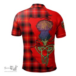 Scottish MacIver Modern Clan Tartan with Thistle and Scotland Map Tartan Plaid Polo Shirt Scottish Plaid Tartan Plaid - ScotsTee - scotstee.com