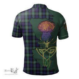 Scottish MacKenzie Hunting Green Clan Tartan with Thistle and Scotland Map Tartan Plaid Polo Shirt Scottish Plaid Tartan Plaid - ScotsTee - scotstee.com