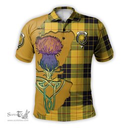 Scottish MacLeod of Lewis Ancient Clan Tartan with Thistle and Scotland Map Tartan Plaid Polo Shirt Scottish Plaid Tartan Plaid - ScotsTee - scotstee.com