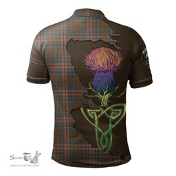 Scottish Kennedy Weathered Clan Tartan with Thistle and Scotland Map Tartan Plaid Polo Shirt Scottish Plaid Tartan Plaid - ScotsTee - scotstee.com
