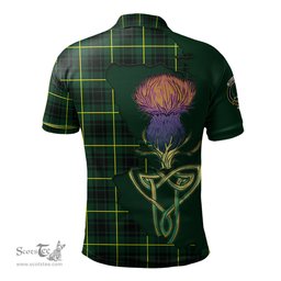 Scottish MacArthur Modern Clan Tartan with Thistle and Scotland Map Tartan Plaid Polo Shirt Scottish Plaid Tartan Plaid - ScotsTee - scotstee.com