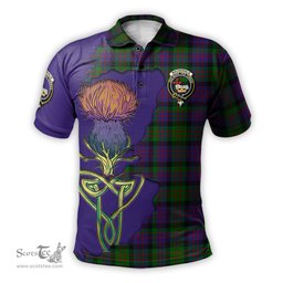 Scottish MacDonald Clan Tartan with Thistle and Scotland Map Tartan Plaid Polo Shirt Scottish Plaid Tartan Plaid - ScotsTee - scotstee.com