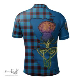 Scottish Home Ancient Clan Tartan with Thistle and Scotland Map Tartan Plaid Polo Shirt Scottish Plaid Tartan Plaid - ScotsTee - scotstee.com