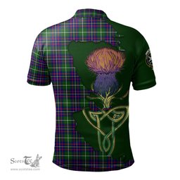 Scottish Inglis Modern Clan Tartan with Thistle and Scotland Map Tartan Plaid Polo Shirt Scottish Plaid Tartan Plaid - ScotsTee - scotstee.com
