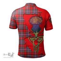 Scottish MacFarlane Modern Clan Tartan with Thistle and Scotland Map Tartan Plaid Polo Shirt Scottish Plaid Tartan Plaid - ScotsTee - scotstee.com