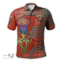 Scottish MacDougall Ancient Clan Tartan with Thistle and Scotland Map Tartan Plaid Polo Shirt Scottish Plaid Tartan Plaid - ScotsTee - scotstee.com