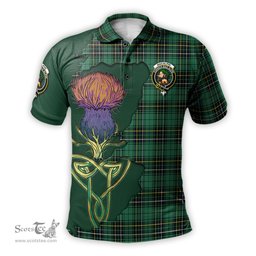 Scottish MacAlpin Ancient Clan Tartan with Thistle and Scotland Map Tartan Plaid Polo Shirt Scottish Plaid Tartan Plaid - ScotsTee - scotstee.com