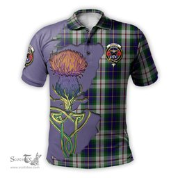 Scottish MacLeod Of Californian Clan Tartan with Thistle and Scotland Map Tartan Plaid Polo Shirt Scottish Plaid Tartan Plaid - ScotsTee - scotstee.com