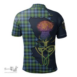 Scottish MacNeil of Barra Ancient Clan Tartan with Thistle and Scotland Map Tartan Plaid Polo Shirt Scottish Plaid Tartan Plaid - ScotsTee - scotstee.com