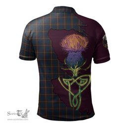 Scottish MacLaine of Lochbuie Hunting Clan Tartan with Thistle and Scotland Map Tartan Plaid Polo Shirt Scottish Plaid Tartan Plaid - ScotsTee - scotstee.com