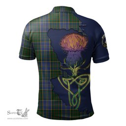 Scottish MacMillan Hunting Clan Tartan with Thistle and Scotland Map Tartan Plaid Polo Shirt Scottish Plaid Tartan Plaid - ScotsTee - scotstee.com