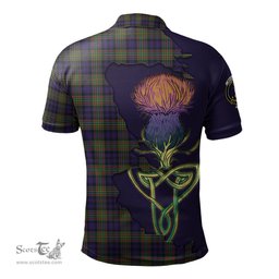 Scottish MacLellan Clan Tartan with Thistle and Scotland Map Tartan Plaid Polo Shirt Scottish Plaid Tartan Plaid - ScotsTee - scotstee.com