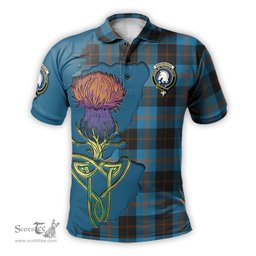 Scottish Horsburgh Clan Tartan with Thistle and Scotland Map Tartan Plaid Polo Shirt Scottish Plaid Tartan Plaid - ScotsTee - scotstee.com