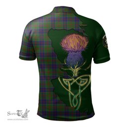 Scottish Stewart of Appin Hunting Clan Tartan with Thistle and Scotland Map Tartan Plaid Polo Shirt Scottish Plaid Tartan Plaid - ScotsTee - scotstee.com