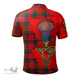 Scottish Nicolson Modern Clan Tartan with Thistle and Scotland Map Tartan Plaid Polo Shirt Scottish Plaid Tartan Plaid - ScotsTee - scotstee.com