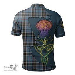 Scottish MacTavish Dress Clan Tartan with Thistle and Scotland Map Tartan Plaid Polo Shirt Scottish Plaid Tartan Plaid - ScotsTee - scotstee.com