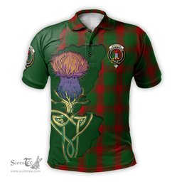 Scottish Middleton Clan Tartan with Thistle and Scotland Map Tartan Plaid Polo Shirt Scottish Plaid Tartan Plaid - ScotsTee - scotstee.com