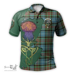 Scottish Walkinshaw Clan Tartan with Thistle and Scotland Map Tartan Plaid Polo Shirt Scottish Plaid Tartan Plaid - ScotsTee - scotstee.com