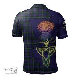 Scottish Sempill Clan Tartan with Thistle and Scotland Map Tartan Plaid Polo Shirt Scottish Plaid Tartan Plaid - ScotsTee - scotstee.com