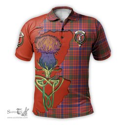 Scottish MacRae Ancient Clan Tartan with Thistle and Scotland Map Tartan Plaid Polo Shirt Scottish Plaid Tartan Plaid - ScotsTee - scotstee.com
