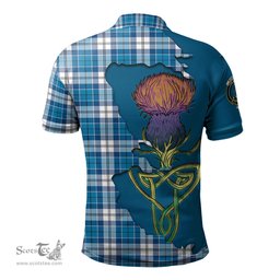 Scottish Roberton Clan Tartan with Thistle and Scotland Map Tartan Plaid Polo Shirt Scottish Plaid Tartan Plaid - ScotsTee - scotstee.com