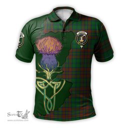 Scottish Matheson Hunting Highland Clan Tartan with Thistle and Scotland Map Tartan Plaid Polo Shirt Scottish Plaid Tartan Plaid - ScotsTee - scotstee.com