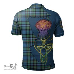 Scottish Robertson Hunting Ancient Clan Tartan with Thistle and Scotland Map Tartan Plaid Polo Shirt Scottish Plaid Tartan Plaid - ScotsTee - scotstee.com