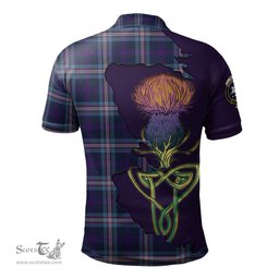 Scottish Nevoy Clan Tartan with Thistle and Scotland Map Tartan Plaid Polo Shirt Scottish Plaid Tartan Plaid - ScotsTee - scotstee.com