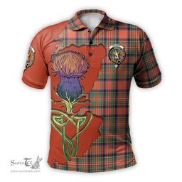 Scottish Stewart Royal Ancient Clan Tartan with Thistle and Scotland Map Tartan Plaid Polo Shirt Scottish Plaid Tartan Plaid - ScotsTee - scotstee.com