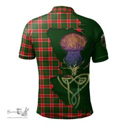 Scottish Pollock Modern Clan Tartan with Thistle and Scotland Map Tartan Plaid Polo Shirt Scottish Plaid Tartan Plaid - ScotsTee - scotstee.com