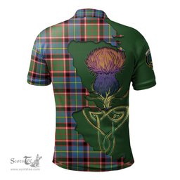 Scottish Stirling Bannockburn Clan Tartan with Thistle and Scotland Map Tartan Plaid Polo Shirt Scottish Plaid Tartan Plaid - ScotsTee - scotstee.com