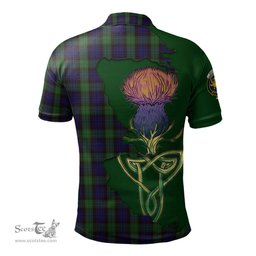 Scottish Nicolson Green Hunting Clan Tartan with Thistle and Scotland Map Tartan Plaid Polo Shirt Scottish Plaid Tartan Plaid - ScotsTee - scotstee.com